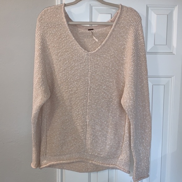 NWOT Free People Cream Crochet Sweater Size XS - Picture 5 of 7